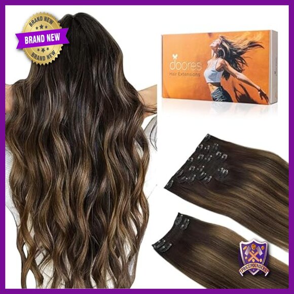 Accessories - 22 Inch Clip-In Human Hair Extensions, 9 Pieces 150g Straight